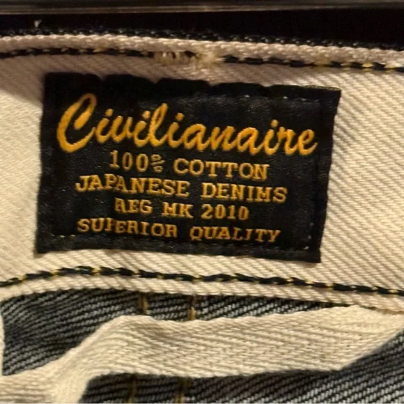 CIVILIANAIRE 11 oz Gold Selvage Denim Slim Jeans - Indigo - Mens SZ 35